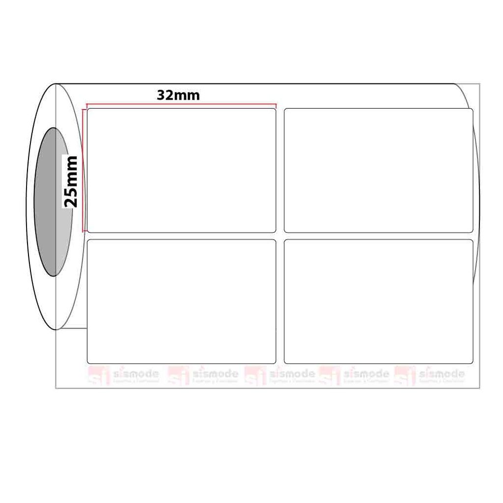 Etiqueta para Impresora Termotransf 25x32mm 5286 etiquetas por rollo