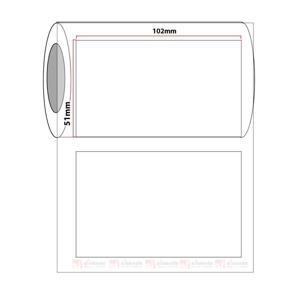 Etiqueta para Impresora Termotransf 51x102mm 1370 etiquetas por rollo