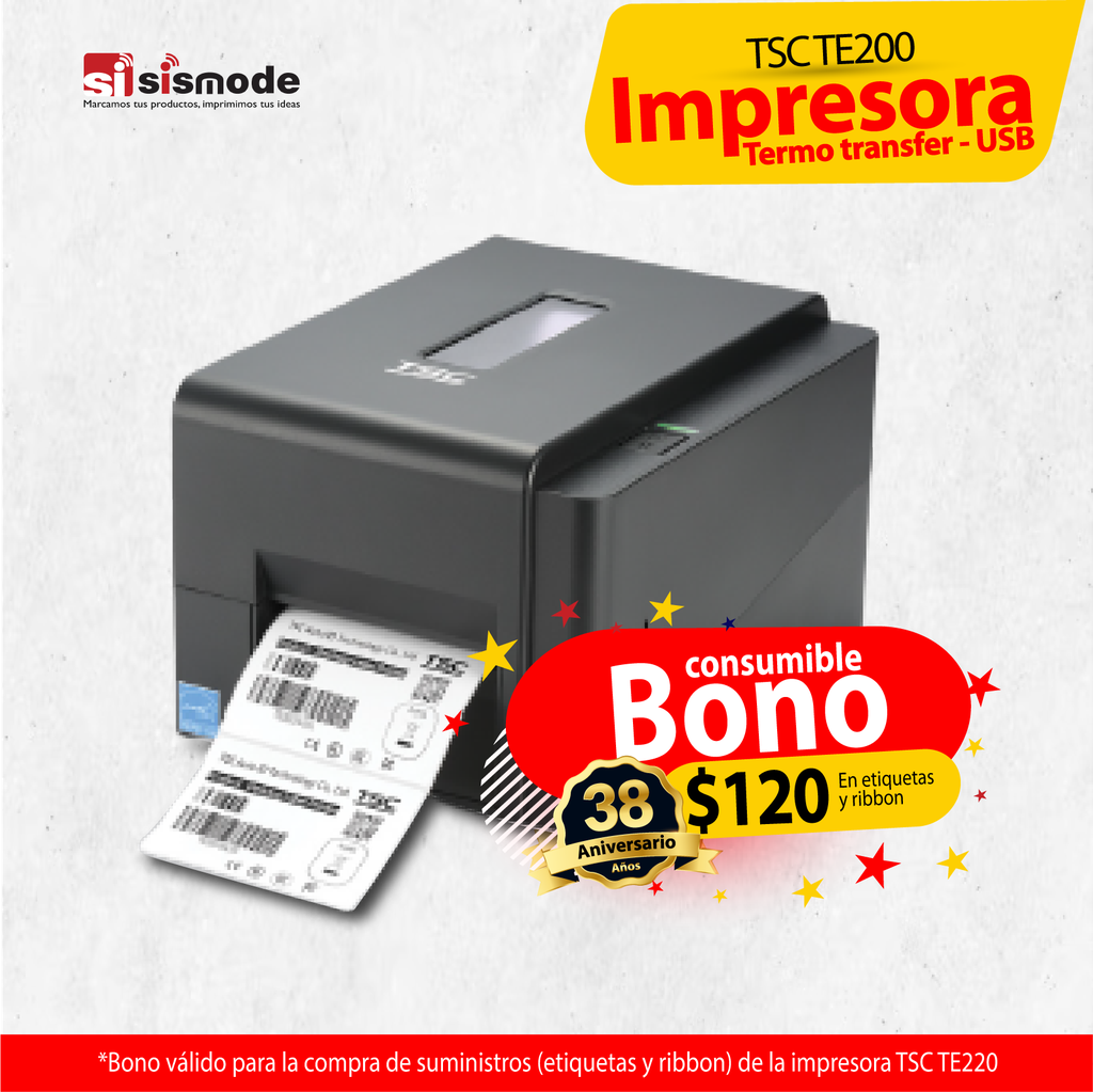 Impresora TSC TE200 + Bono $120 en consumibles